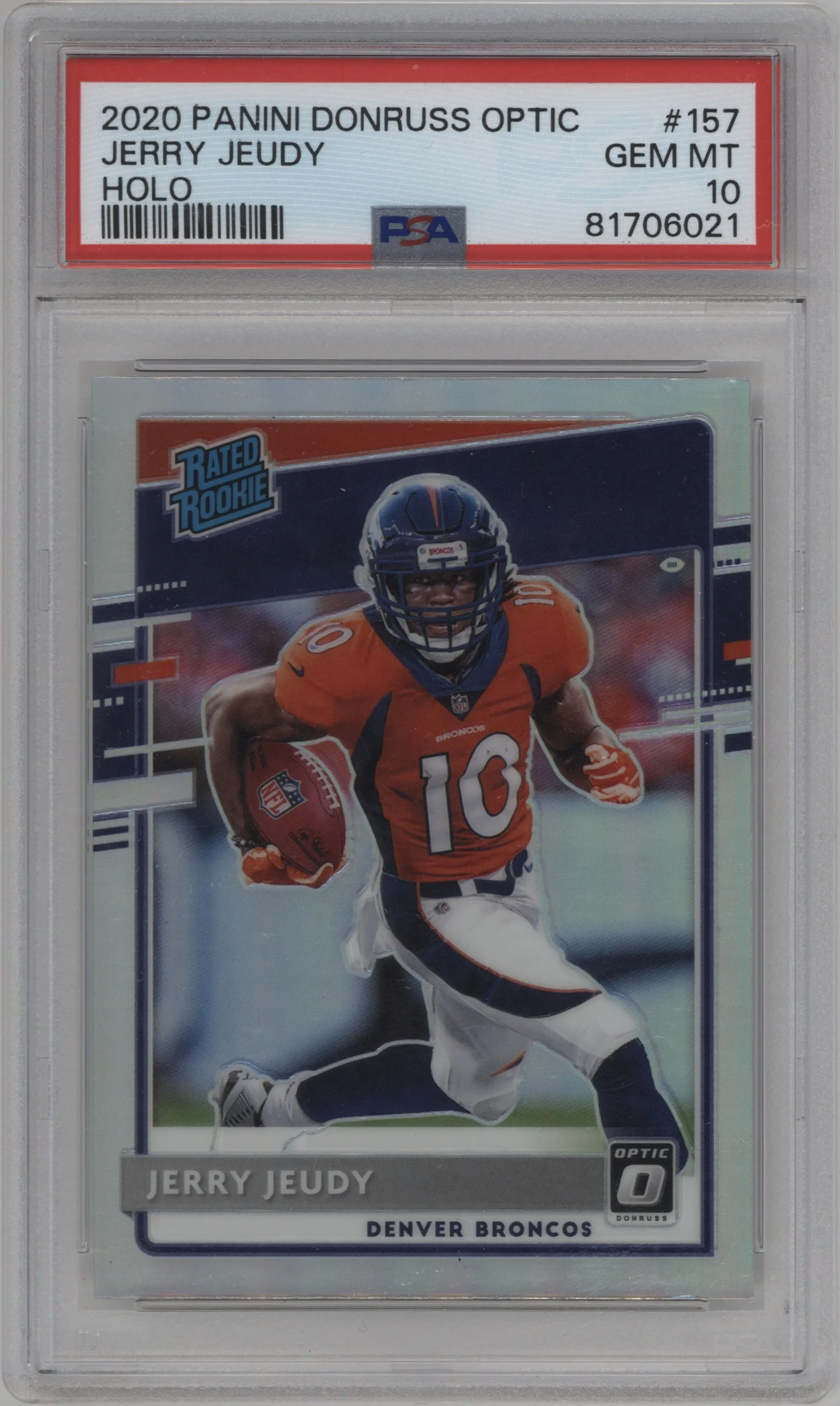 2020 Panini Donruss Optic Rated Rookie Jerry Jeudy Holo #157 PSA 10