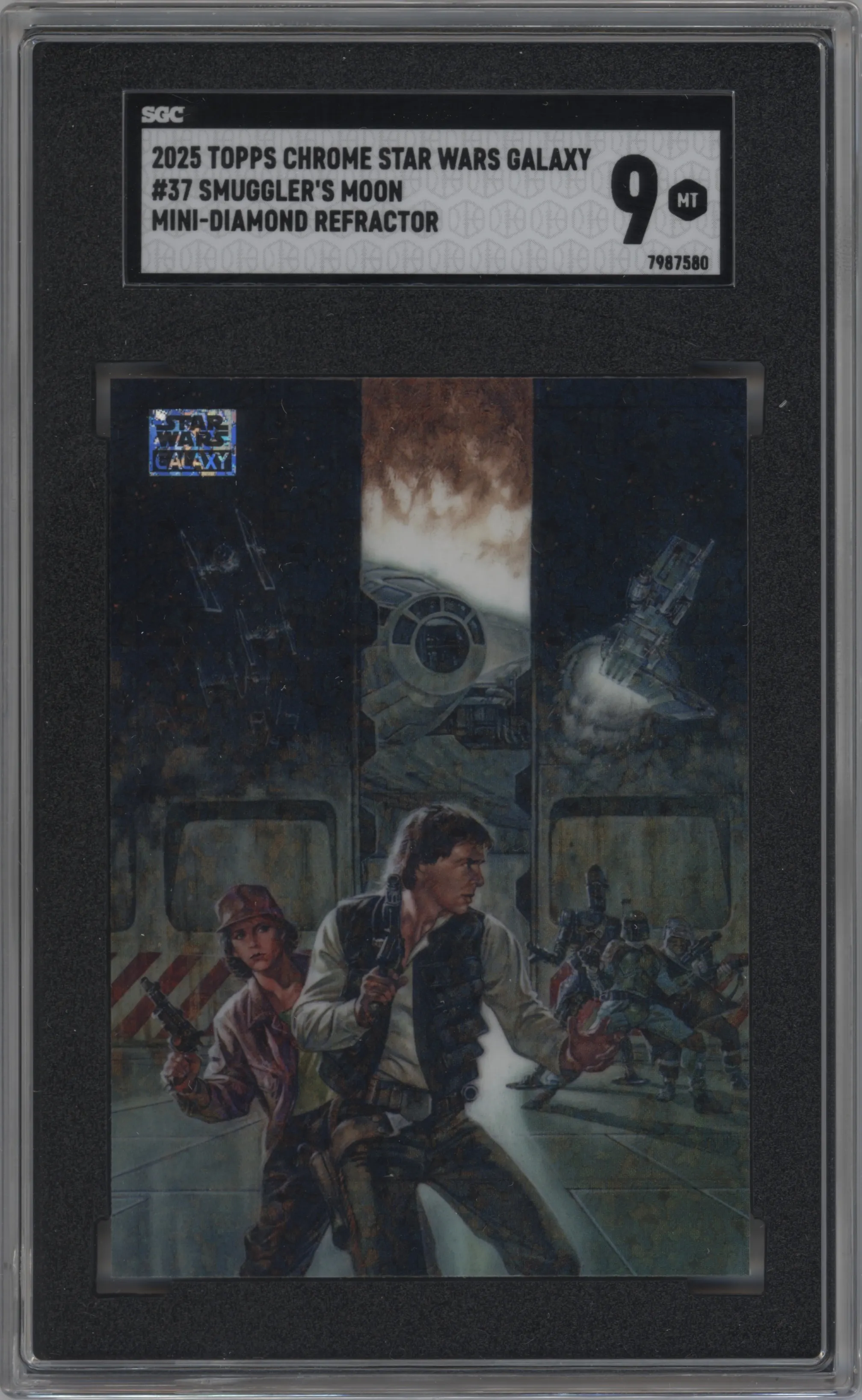 2025 Topps Chrome Star Wars Galaxy Smuggler's Moon Mini Diamond Refractor #37 SGC 9
