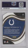 Michael Pittman Jr. from the 2020 Panini Select set featuring a Die-Cut Zebra parallel graded by PSA and given an overall grade of 10.