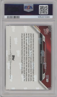 Jayden Daniels from the 2024 Topps Now set graded by PSA and given an overall grade of 10.