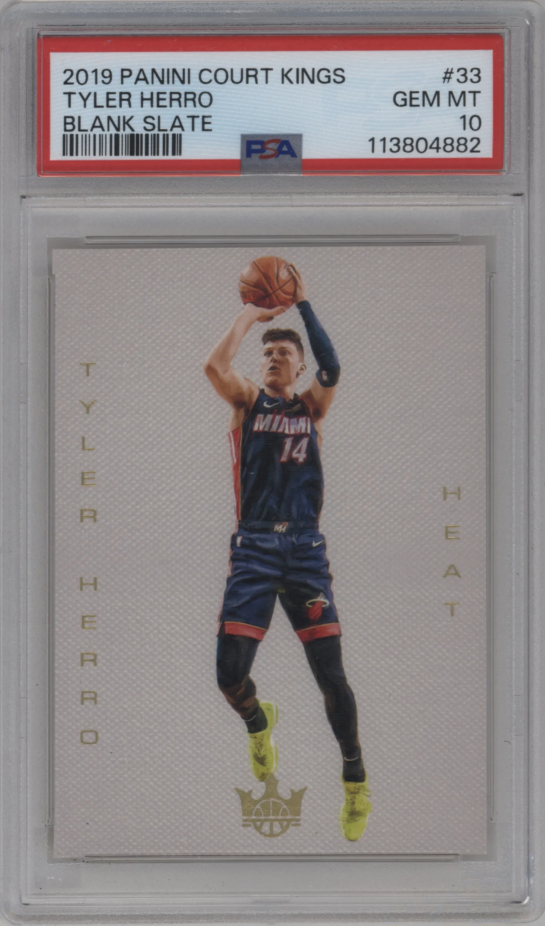 2019 Panini Court Kings Blank Slate Tyler Herro #33 PSA 10