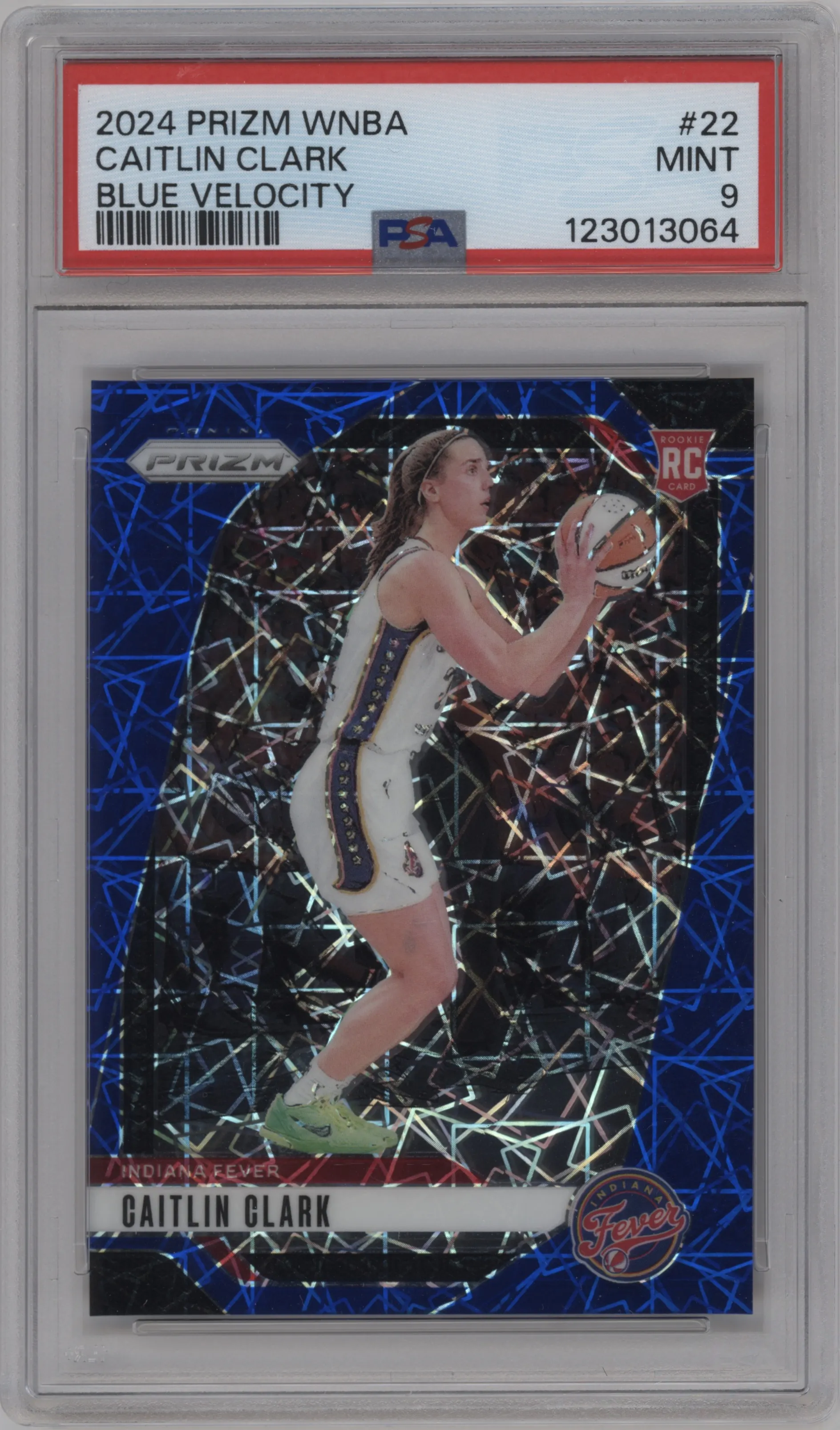 2024 Panini Prizm WNBA Caitlin Clark Blue Velocity #22 PSA 9