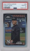 Aaron Judge from the 2024 Topps Chrome set graded by PSA and given an overall grade of 10.