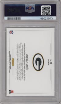 Jordan Love from the 2020 Panini Prizm set graded by PSA and given an overall grade of 10.