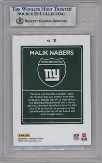 Malik Nabers  from the 2024 Donruss set graded by Beckett and given an overall grade of 9.