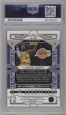 LeBron James from the 2022-23 Panini Obsidian set featuring a Electric Etch Red parallel graded by PSA and given an overall grade of 9.