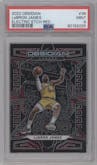 LeBron James from the 2022-23 Panini Obsidian set featuring a Electric Etch Red parallel graded by PSA and given an overall grade of 9.