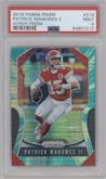 Patrick Mahomes II from the 2019 Panini Prizm set featuring a Hyper Prizm parallel graded by PSA and given an overall grade of 9.