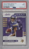 Justin Jefferson from the 2020 Panini Absolute set graded by PSA and given an overall grade of 9.