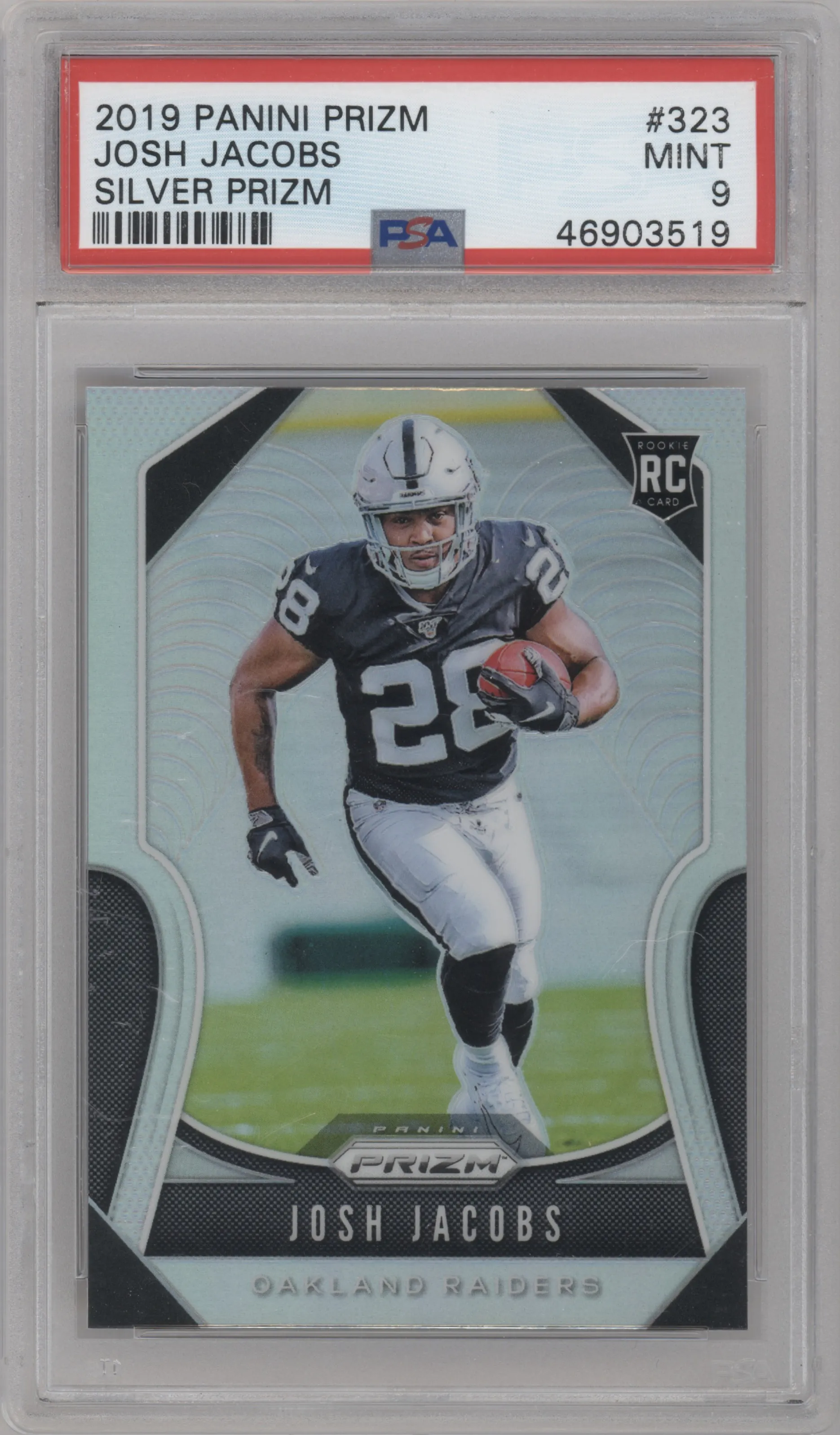 2019 Panini Prizm Josh Jacobs Silver Prizm PSA 9