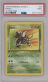 Pinsir from the 1999 Pokemon set graded by PSA and given an overall grade of 9.