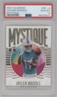 Jaylen Waddle from the 2021 Panini Illusions set graded by PSA and given an overall grade of 10.