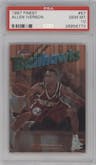 Allen Iverson from the 1997-98 Topps Finest set featuring a W/ Coating parallel graded by PSA and given an overall grade of 10.