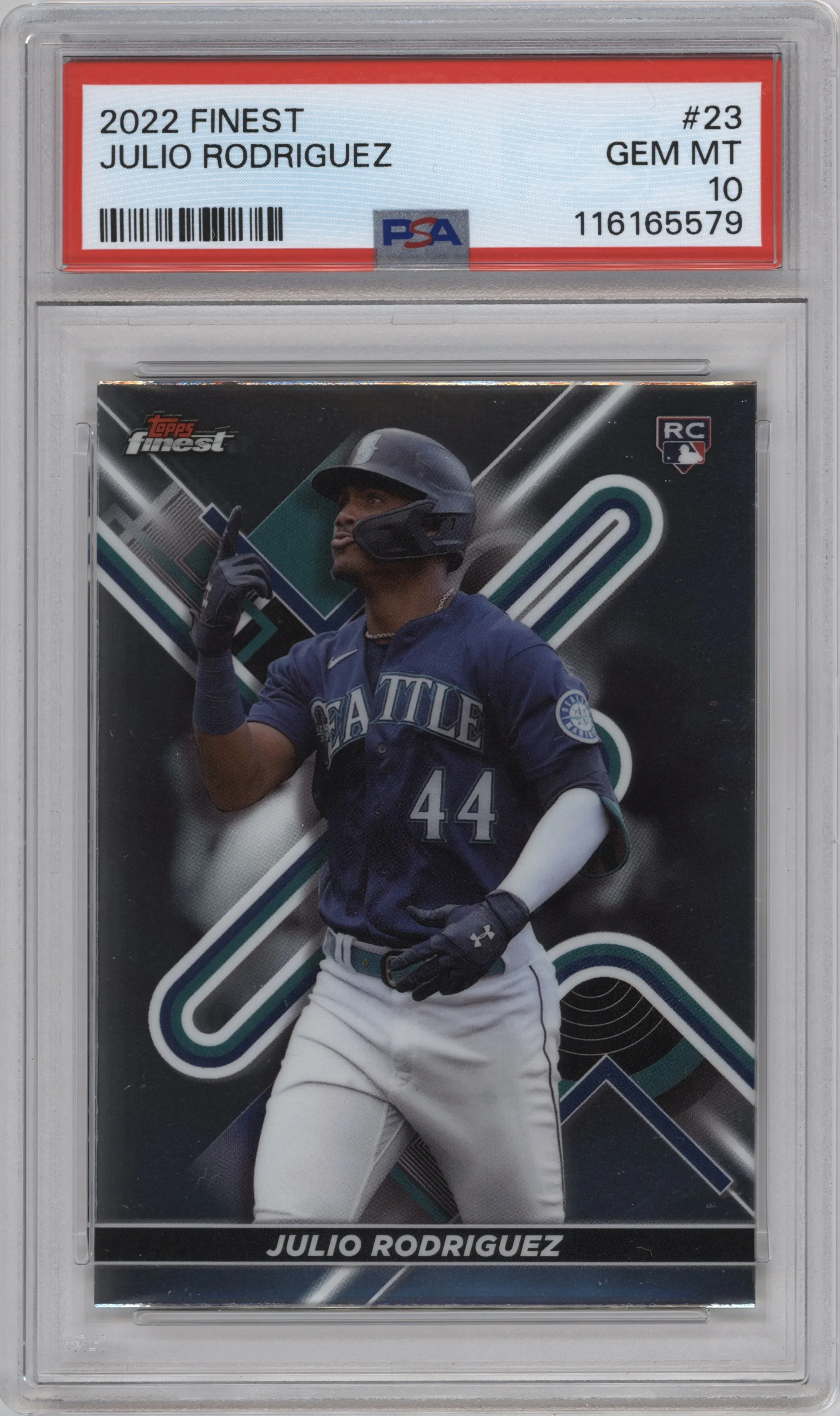 2022 Topps Finest Julio Rodriguez PSA 10