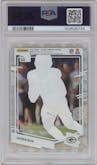 Jayden Reed from the 2023 Clearly Donruss set featuring a Holo RR Logo parallel graded by PSA and given an overall grade of 9.