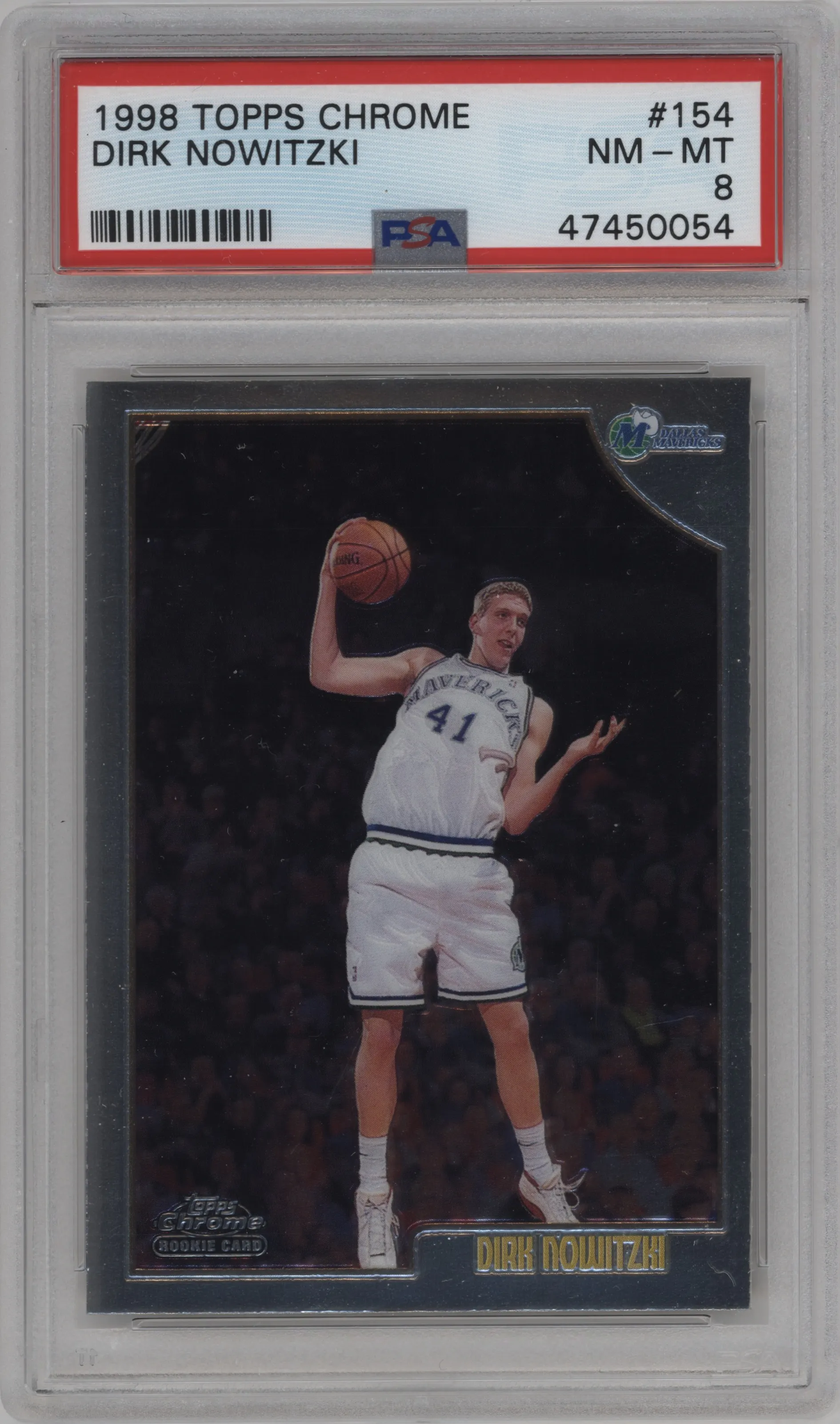 1998 Topps Chrome Dirk Nowitzki PSA 8