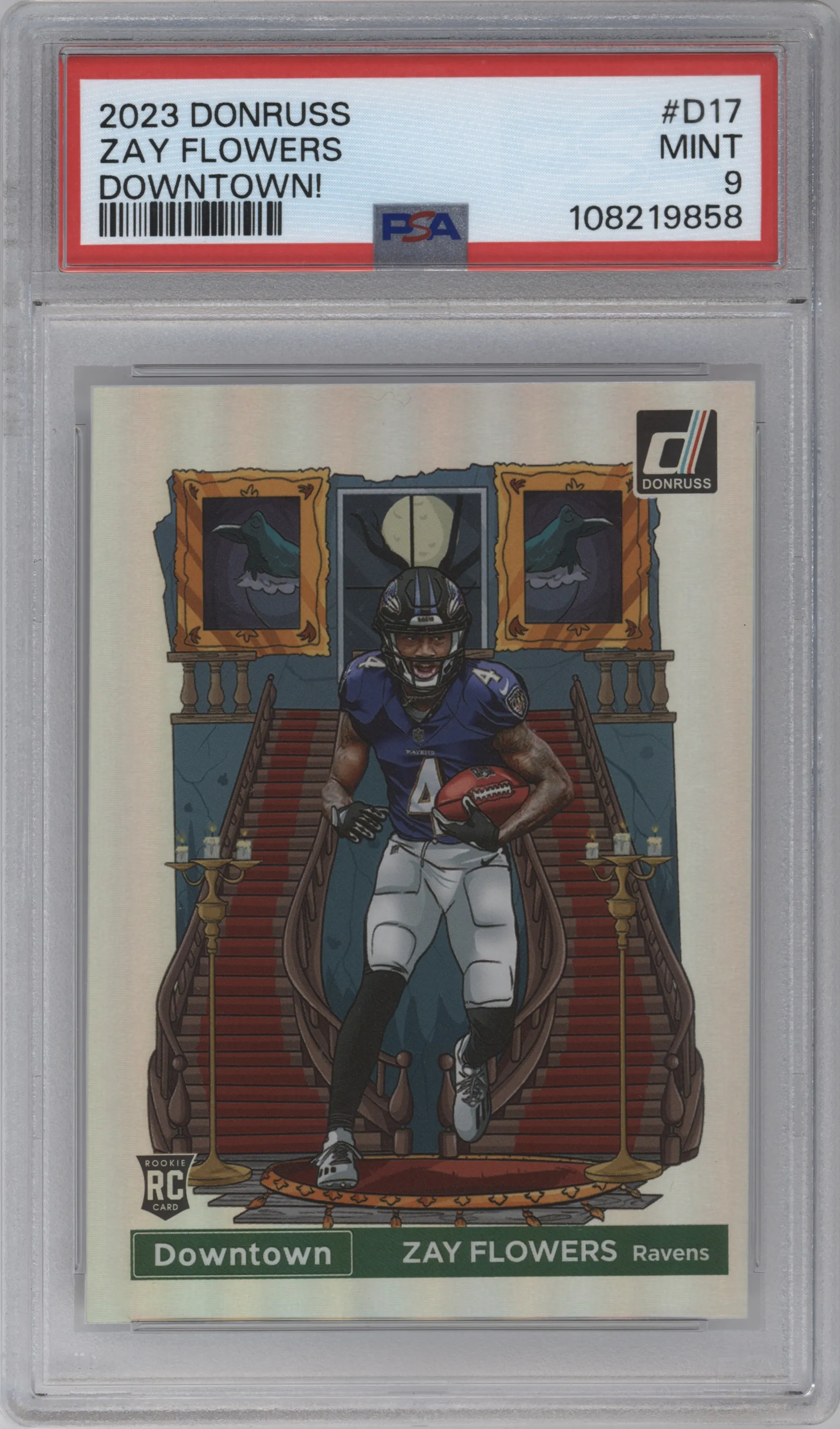 2023 Panini Donruss Downtown Zay Flowers PSA 9