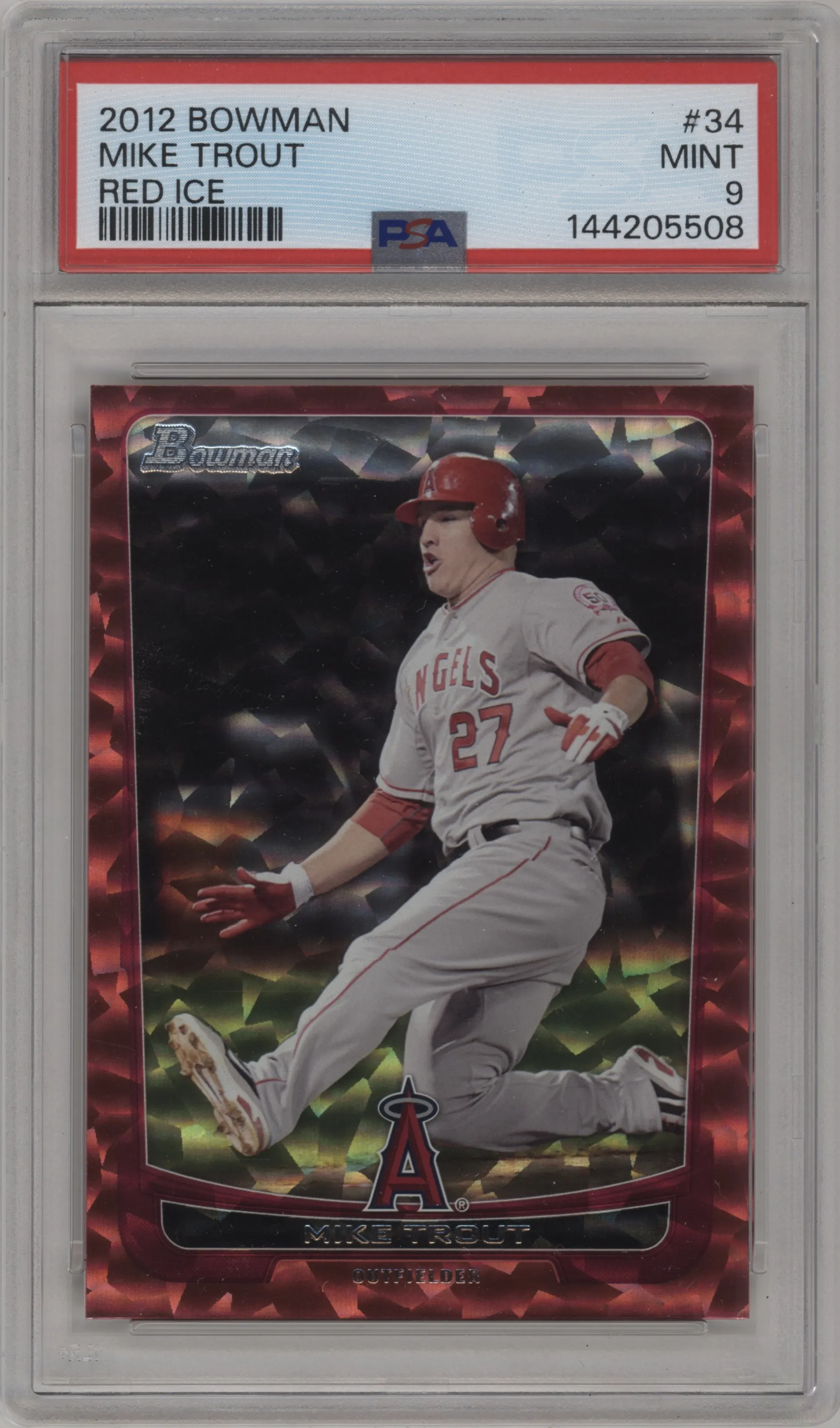 2012 Bowman Mike Trout Red Ice #34 PSA 9