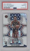 Scottie Barnes from the 2021-22 Panini Mosaic  set featuring a White Sparkle parallel graded by PSA and given an overall grade of 10.