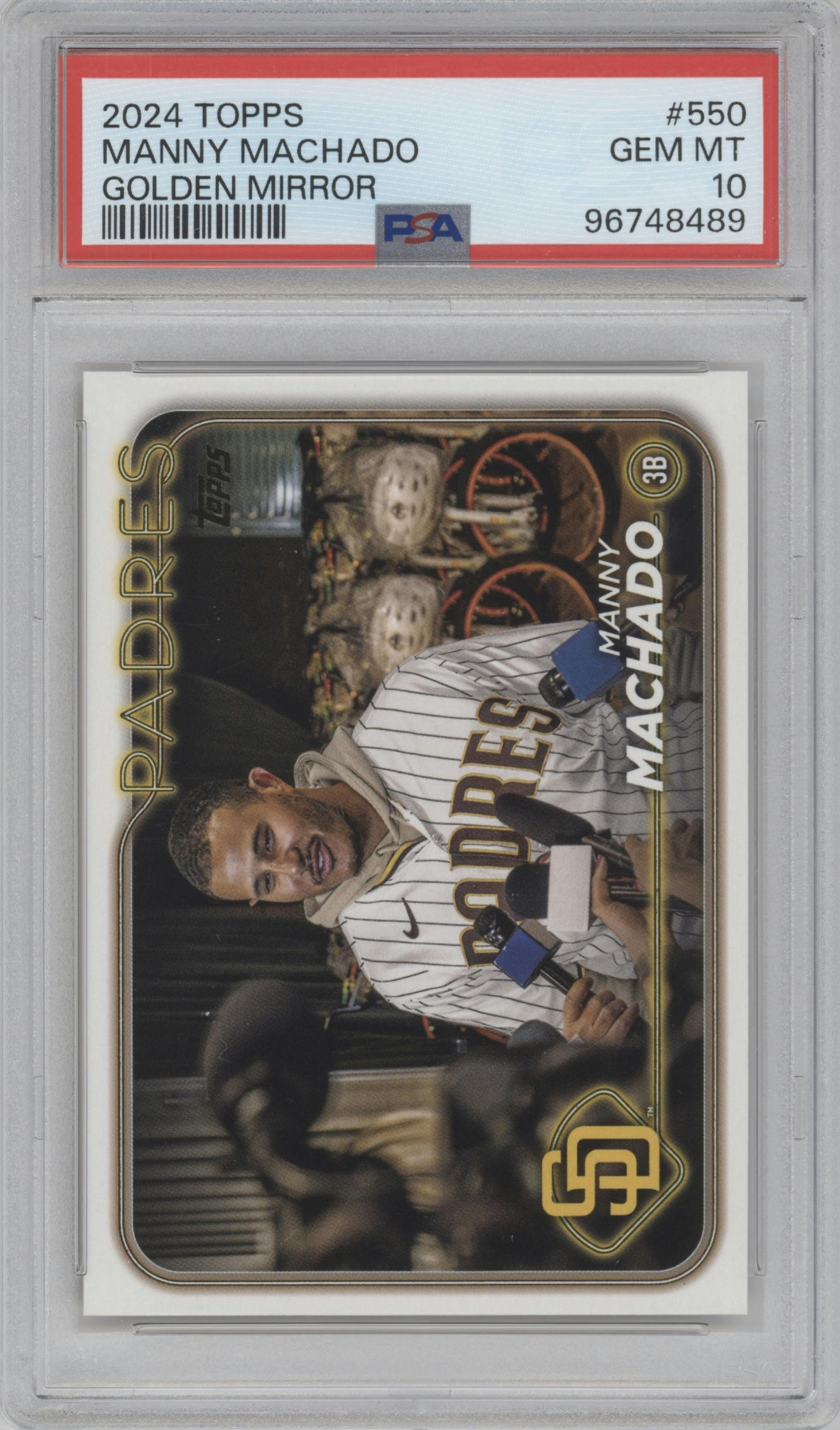 Manny Machado from the 2024 Topps  set graded by PSA and given an overall grade of 10.