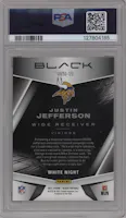 Justin Jefferson from the 2021 Panini Black set graded by PSA and given an overall grade of 9.