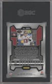 Brock Purdy from the 2023 Panini Prizm set featuring a Green Wave  parallel graded by SGC and given an overall grade of 10.