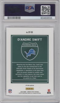D'Andre Swift from the 2020 Panini Donruss Optic set graded by PSA and given an overall grade of 9.