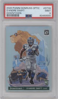 D'Andre Swift from the 2020 Panini Donruss Optic set graded by PSA and given an overall grade of 9.