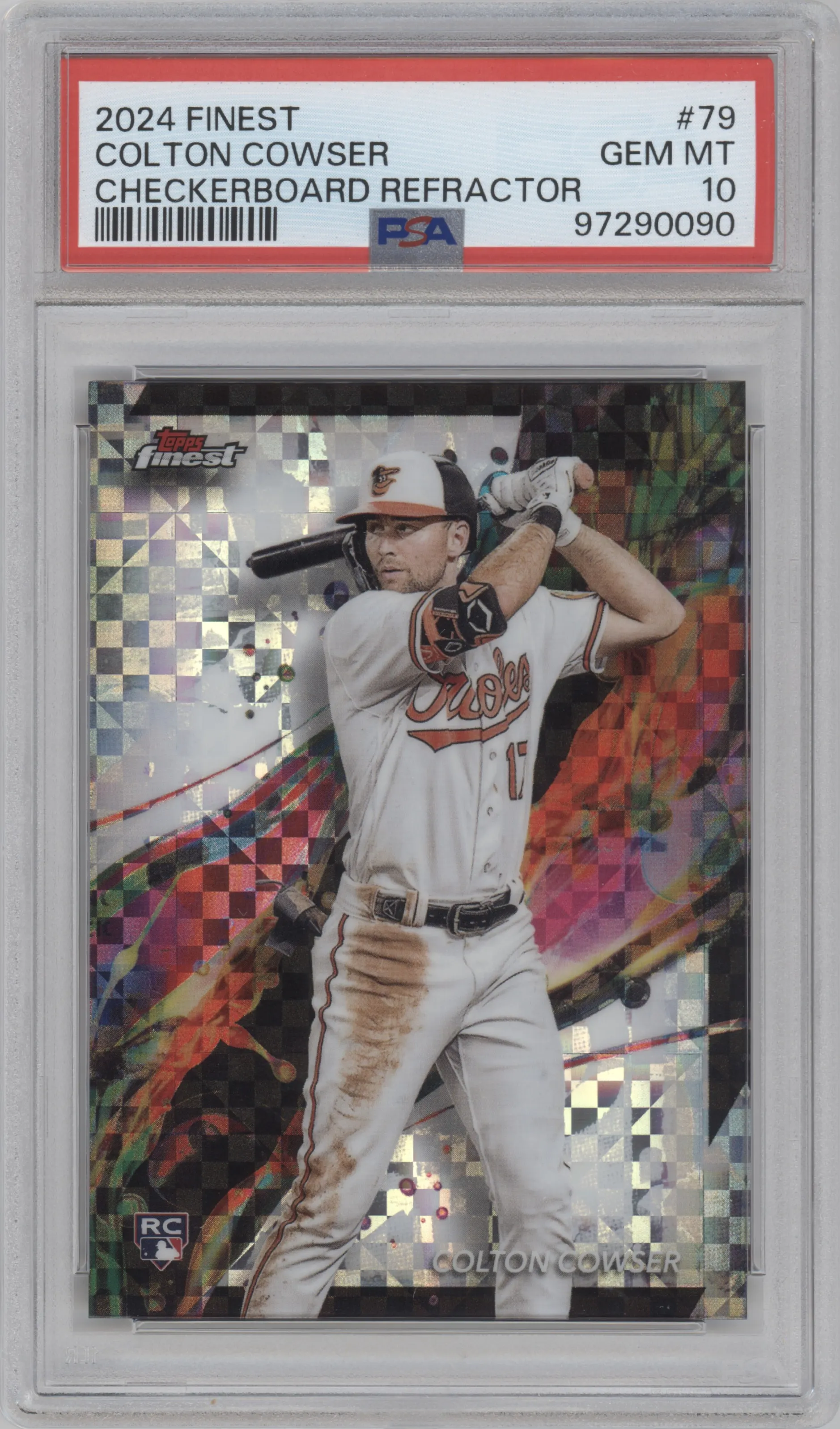 2024 Topps Finest Colton Cowser Checkerboard Refractor #79 PSA 10