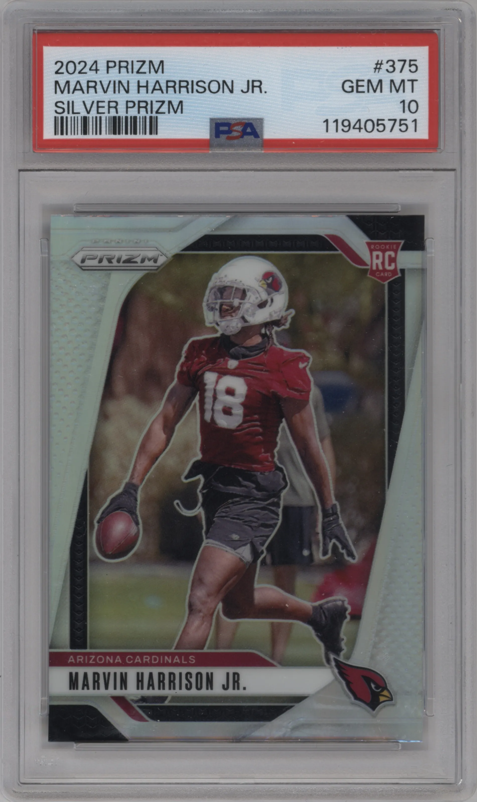 2024 Panini Prizm Marvin Harrison Jr. Silver Prizm #375 PSA 10