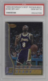 Kobe Bryant from the 1996-97 Bowman’s Best set graded by PSA and given an overall grade of 10.