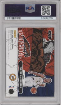 Tyrese Haliburton from the 2023-24 Panini Donruss set featuring a Diamond parallel graded by PSA and given an overall grade of 9.