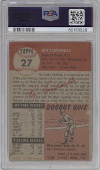 Roy Campanella from the 1953 Topps set graded by PSA and given an overall grade of 3.