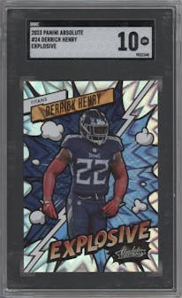 Derrick Henry from the 2023 Panini Absolute set graded by SGC and given an overall grade of 10.