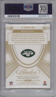 Breece Hall from the 2022 Panini Flawless set graded by PSA and given an overall grade of 9.