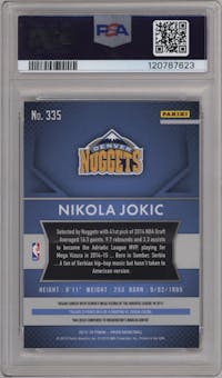 Nikola Jokic from the 2015-16 Panini Prizm  set graded by PSA and given an overall grade of 10.