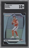 Bo Nix from the 2024 Panini Prizm set featuring a Silver Prizm parallel graded by SGC and given an overall grade of 10.