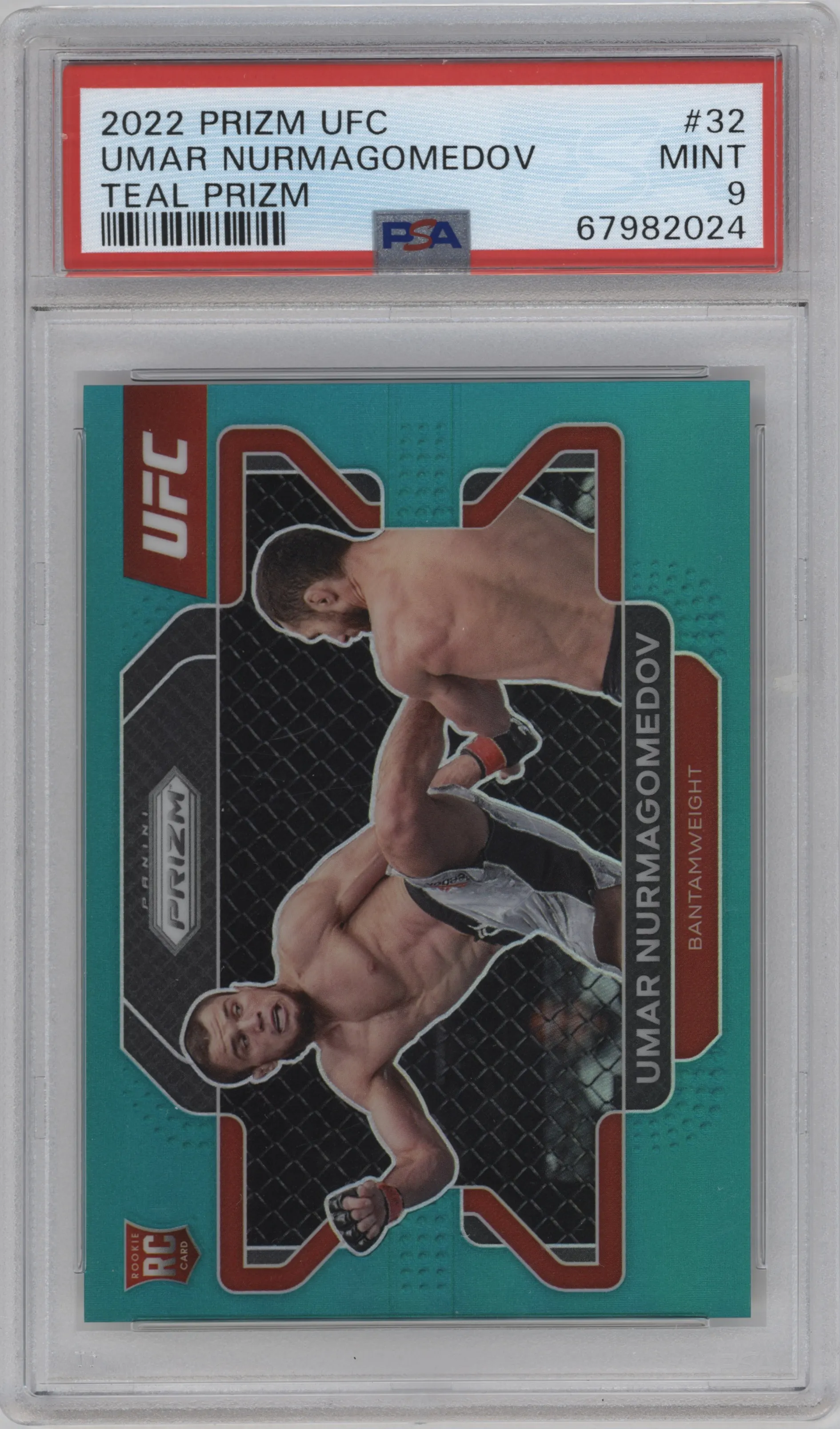 2022 Panini Prizm UFC Umar Nurmagomedov Teal Prizm PSA 9