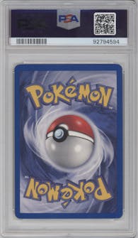 Sabrina's Alakazam from the 2000 Pokemon GH set graded by PSA and given an overall grade of 8.