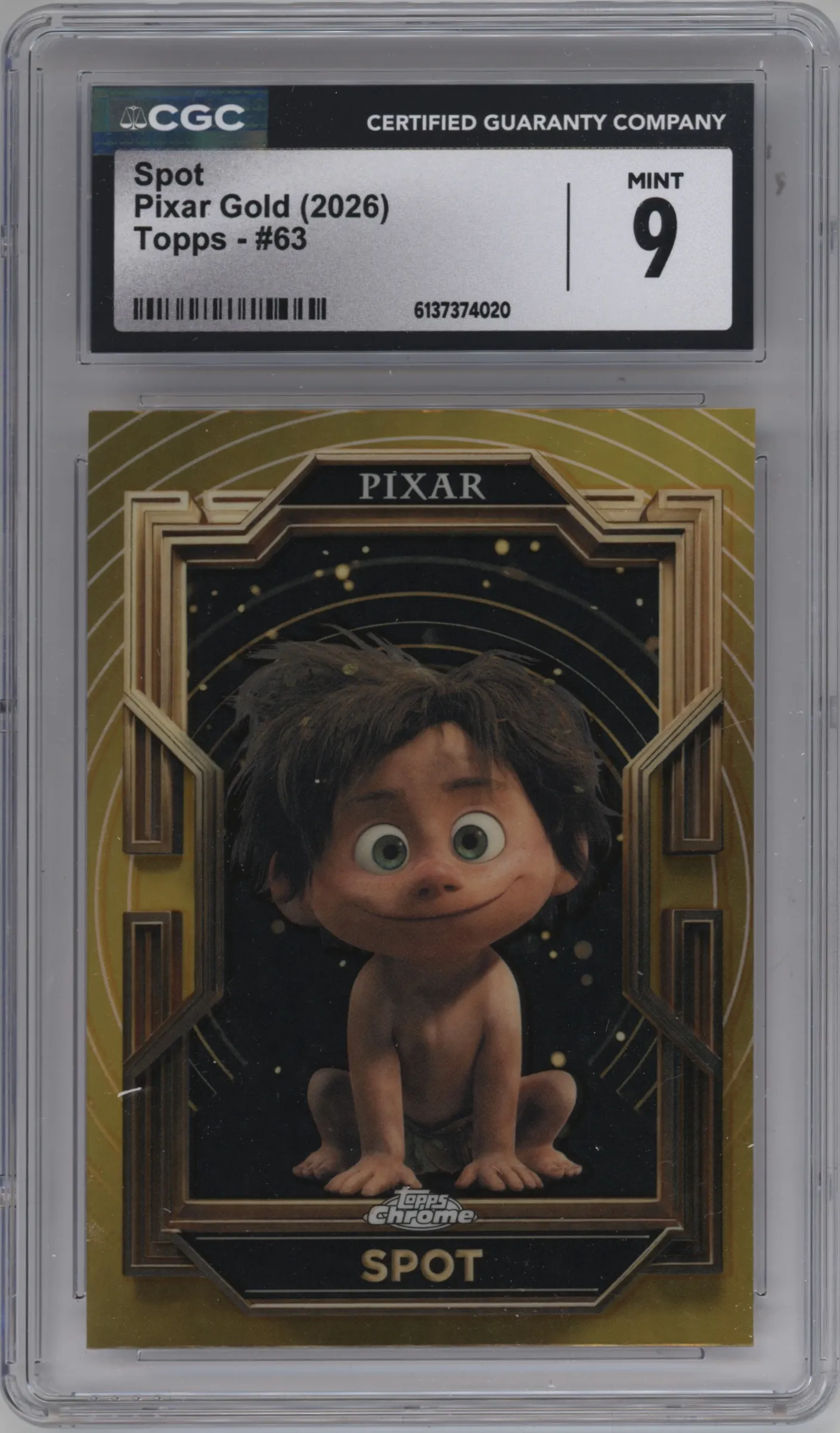 2025 Topps Pixar Gold Spot #63 CGC 9