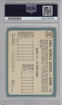Mickey Mantle from the 1965 Topps set graded by PSA and given an overall grade of 6.