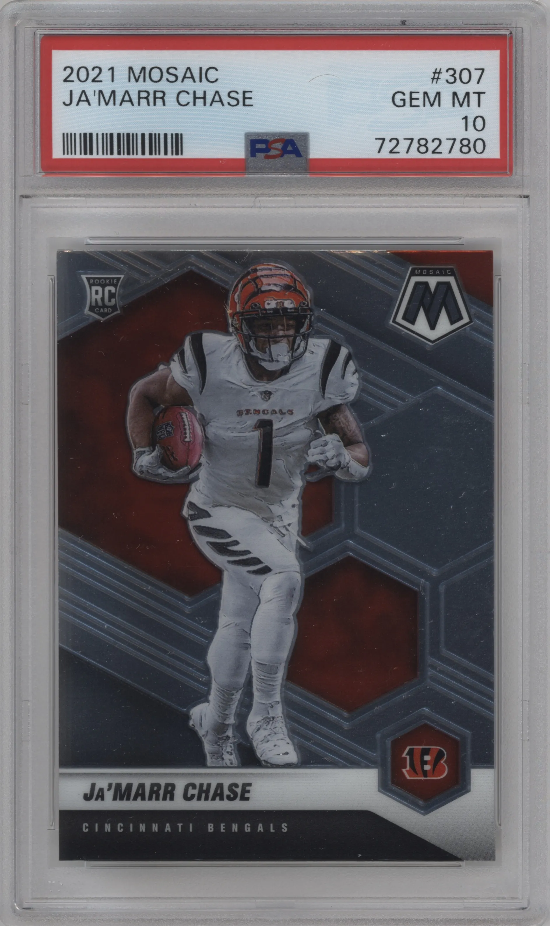 2021 Panini Mosaic Ja'Marr Chase #307 PSA 10