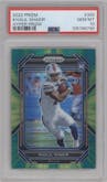 Khalil Shakir from the 2022 Panini Prizm set featuring a Hyper  parallel graded by PSA and given an overall grade of 10.