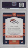 Von Miller from the 2017 Panini Donruss Optic set featuring a Gold parallel graded by PSA and given an overall grade of 9.