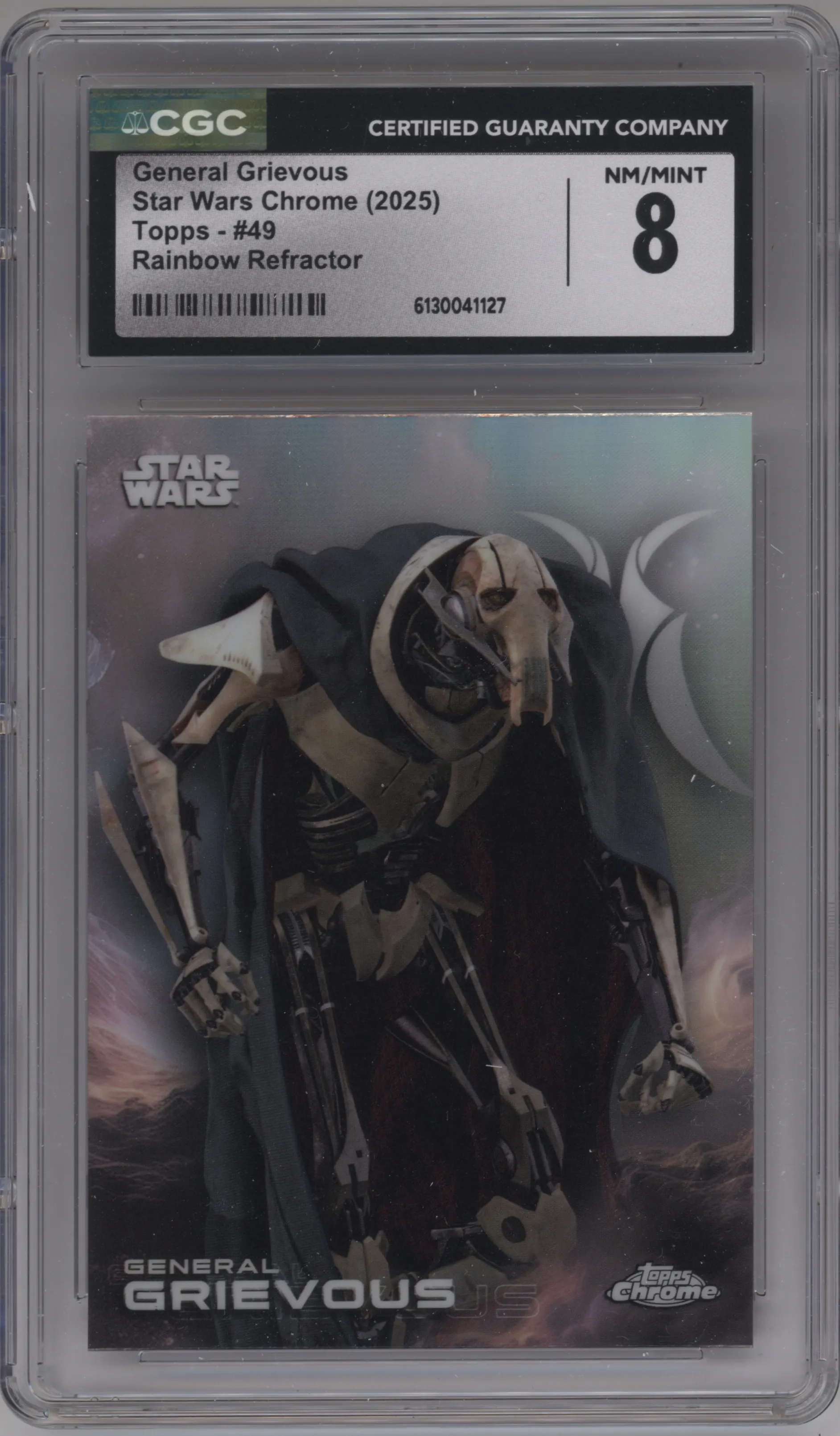 2025 Topps Chrome Star Wars General Grievous Rainbow Refractor CGC 8