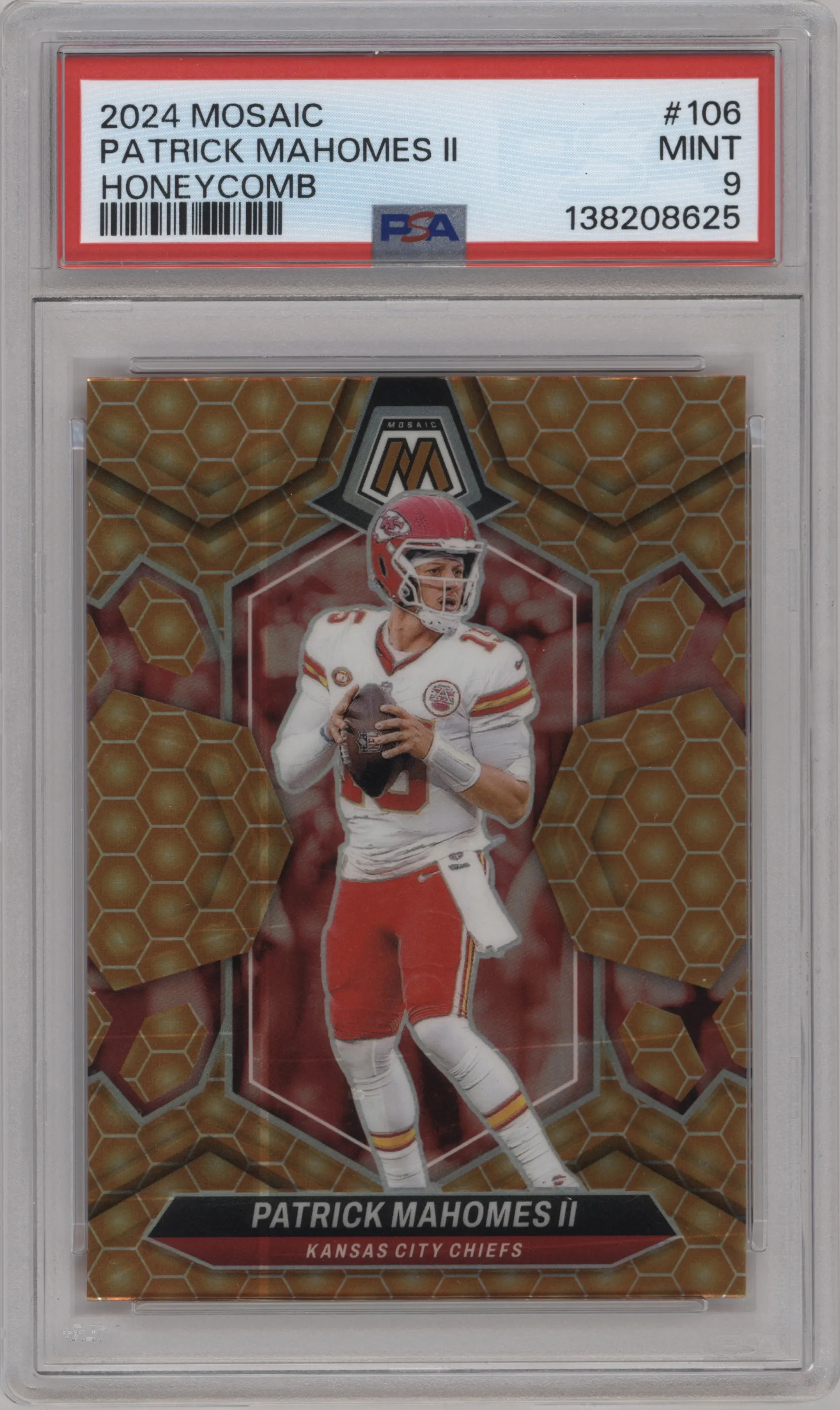 2024 Panini Mosaic Patrick Mahomes II Honeycomb #106 PSA 9