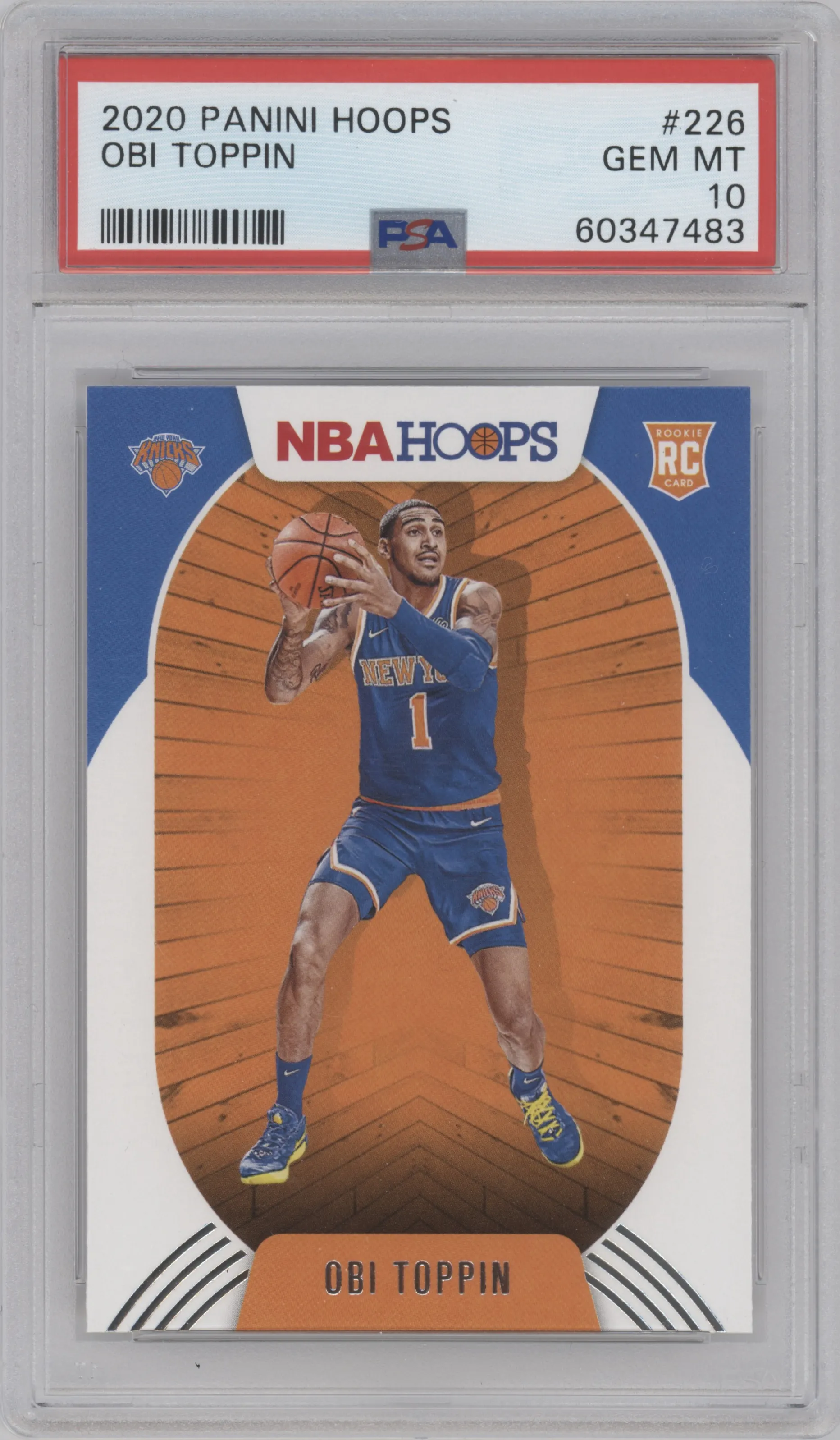 2020 Panini NBA Hoops Obi Toppin PSA 10