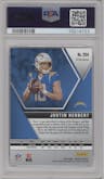 Justin Herbert from the 2020 Panini Mosaic set featuring a Pink Camo parallel graded by PSA and given an overall grade of 10.