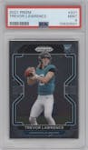 Trevor Lawrence from the 2021 Panini Prizm set graded by PSA and given an overall grade of 9.