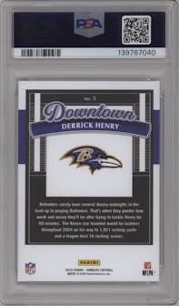 Derrick Henry from the 2025 Panini Donruss set graded by PSA and given an overall grade of 10.